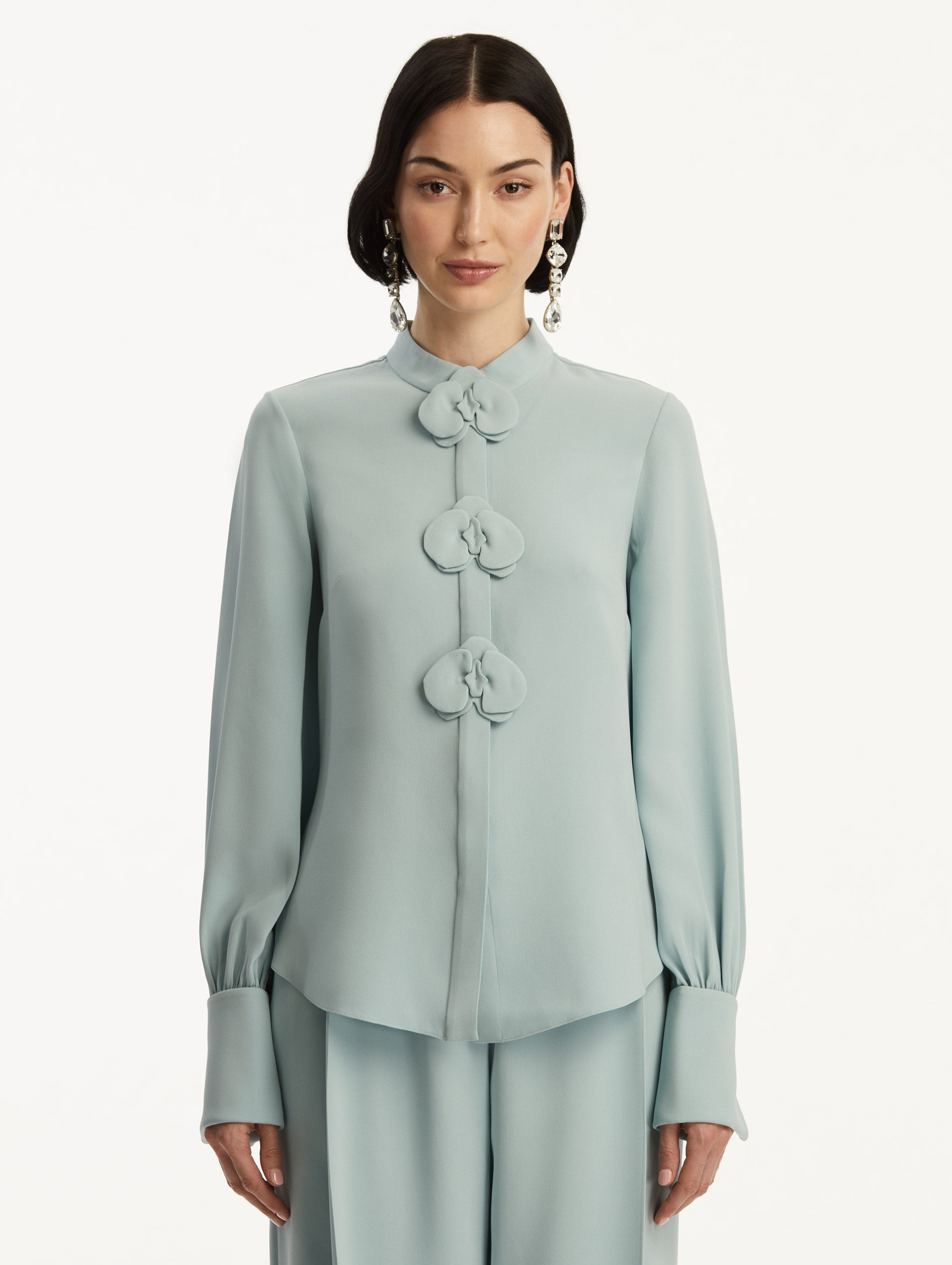 ORCHID SILK GEORGETTE BLOUSE - 2