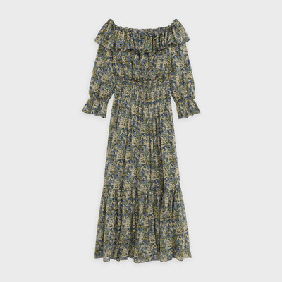 CELINE OFF-THE-SHOULDER DRESS IN PRINTED SILK LAMÉ outlook