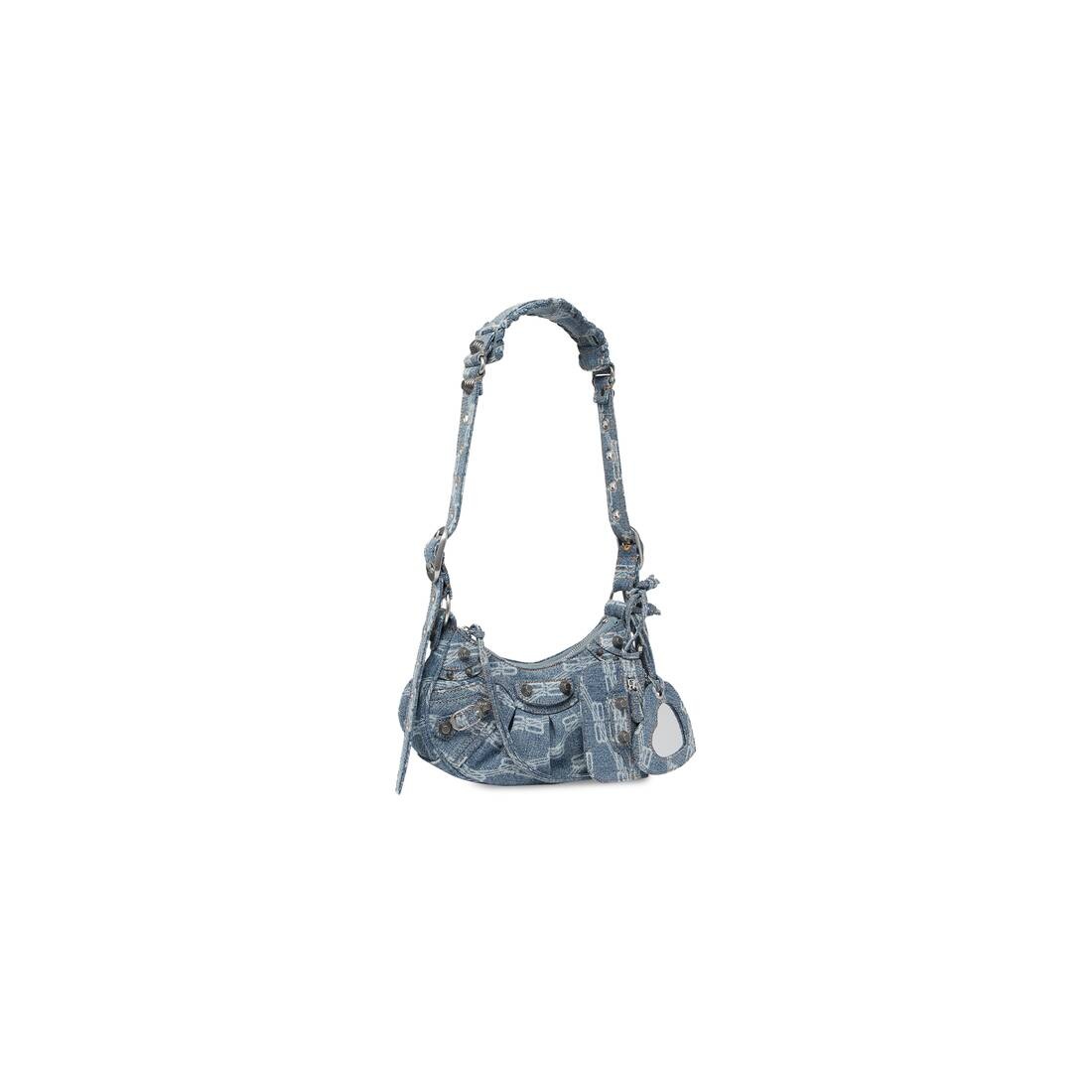 le cagole xs shoulder bag bb monogram bleached denim - 2