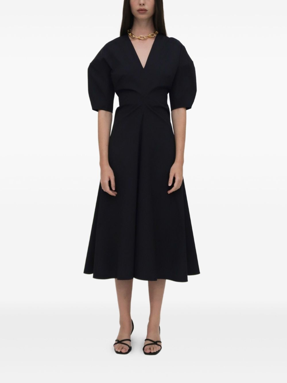 gathered midi dress - 2