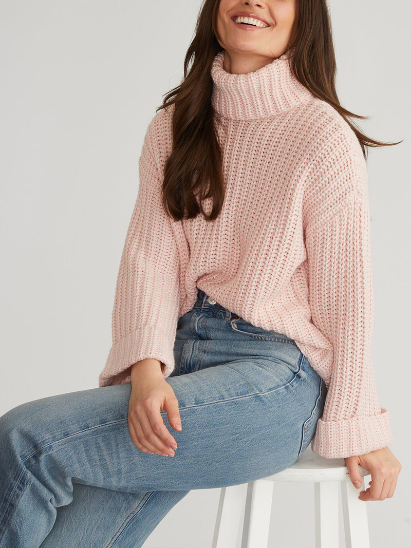 525 america Vida: Turtleneck Shaker Pullover outlook