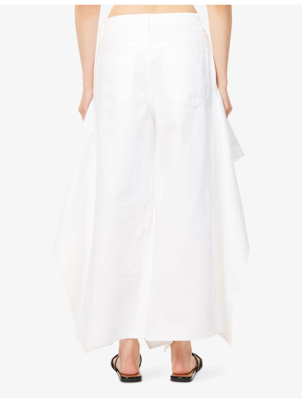 Ruffled Split Denim Jeans - 4