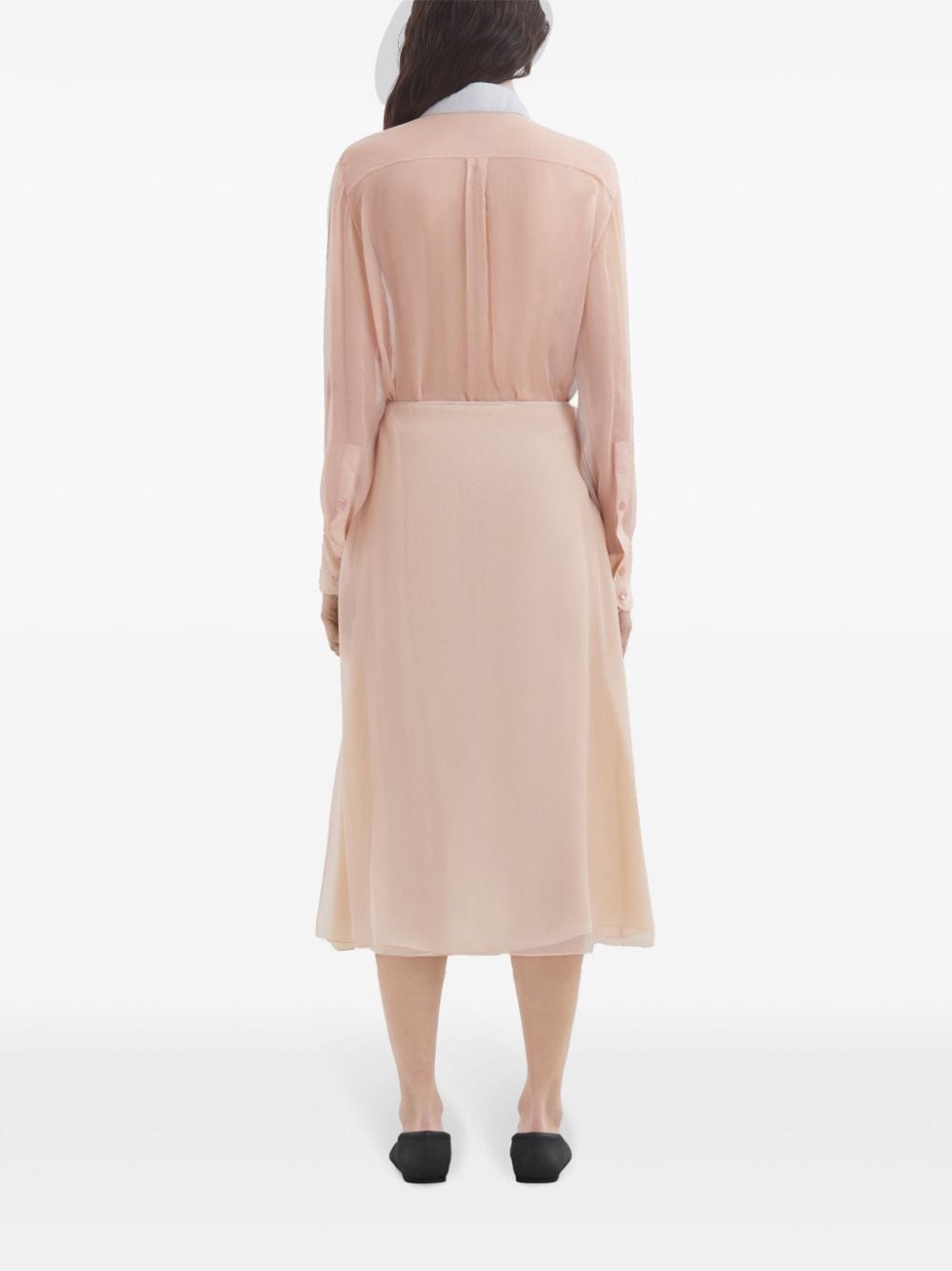 floral-appliquÃ© silk midi skirt - 4