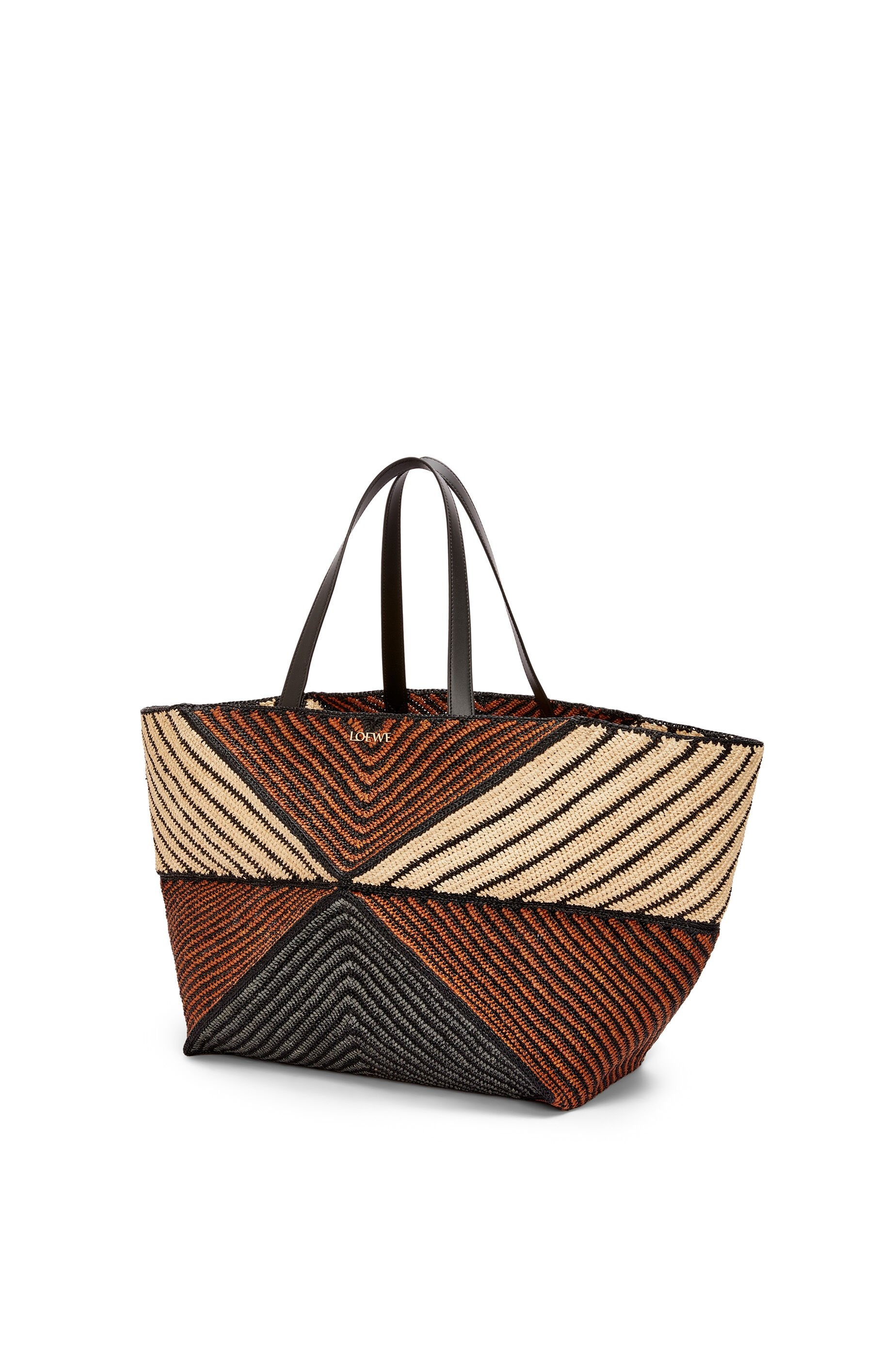 XXL Puzzle Fold Tote in raffia - 4