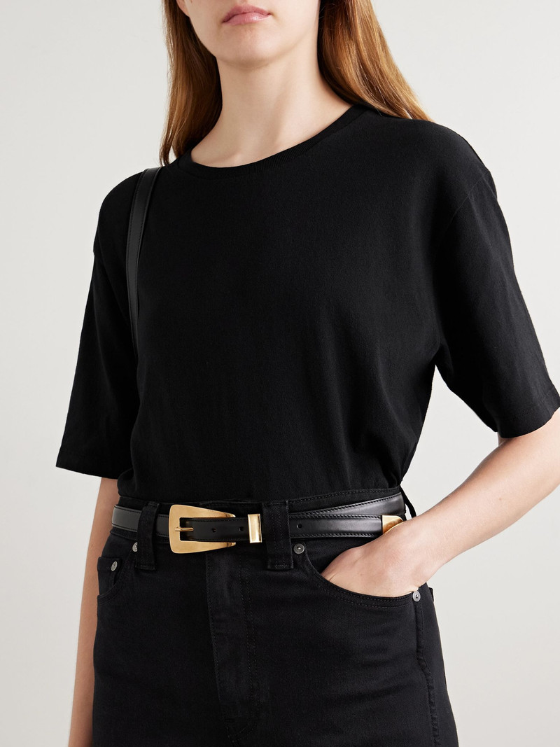 KHAITE Lucca leather belt Black outlook