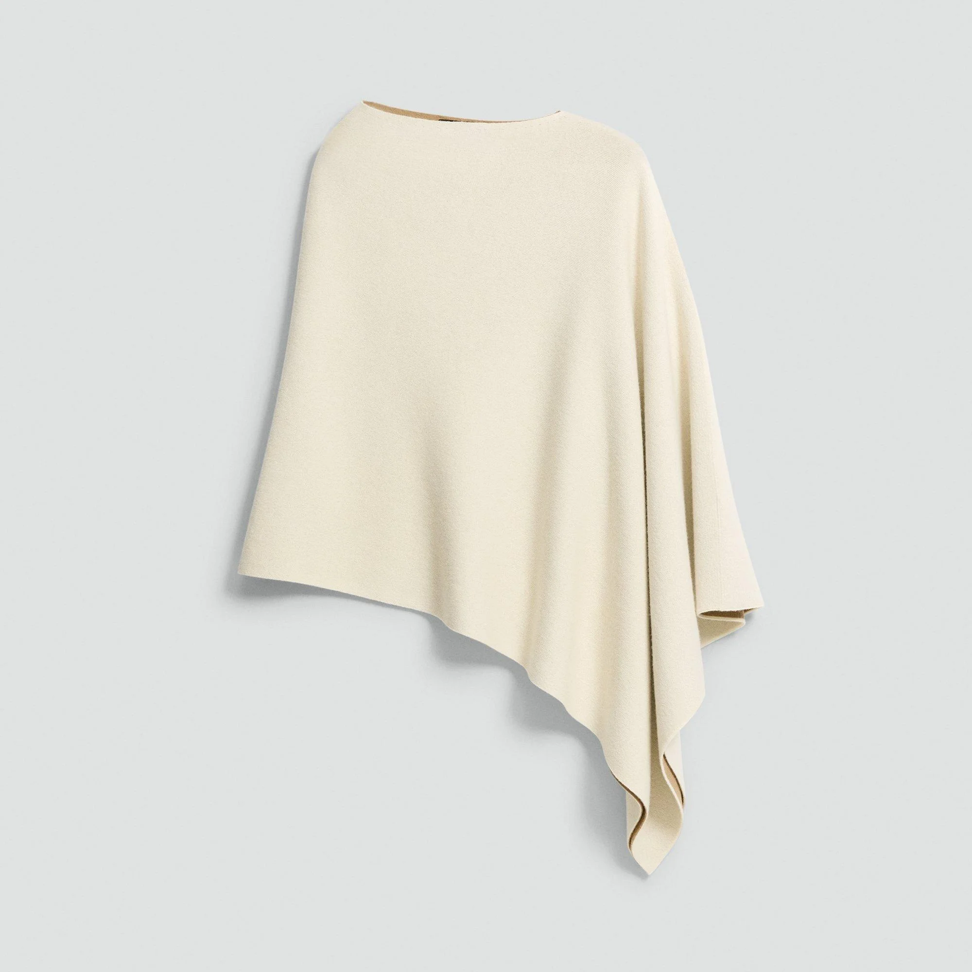 Draped Poncho in Felted Wool-Cashmere - 1