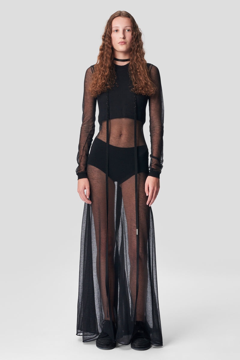 Marique Long Sleeve X-Long Flared Dress - 4