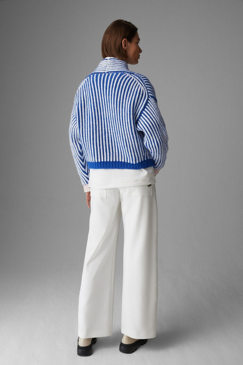 Danna Knitted cardigan in Azure blue/White 3