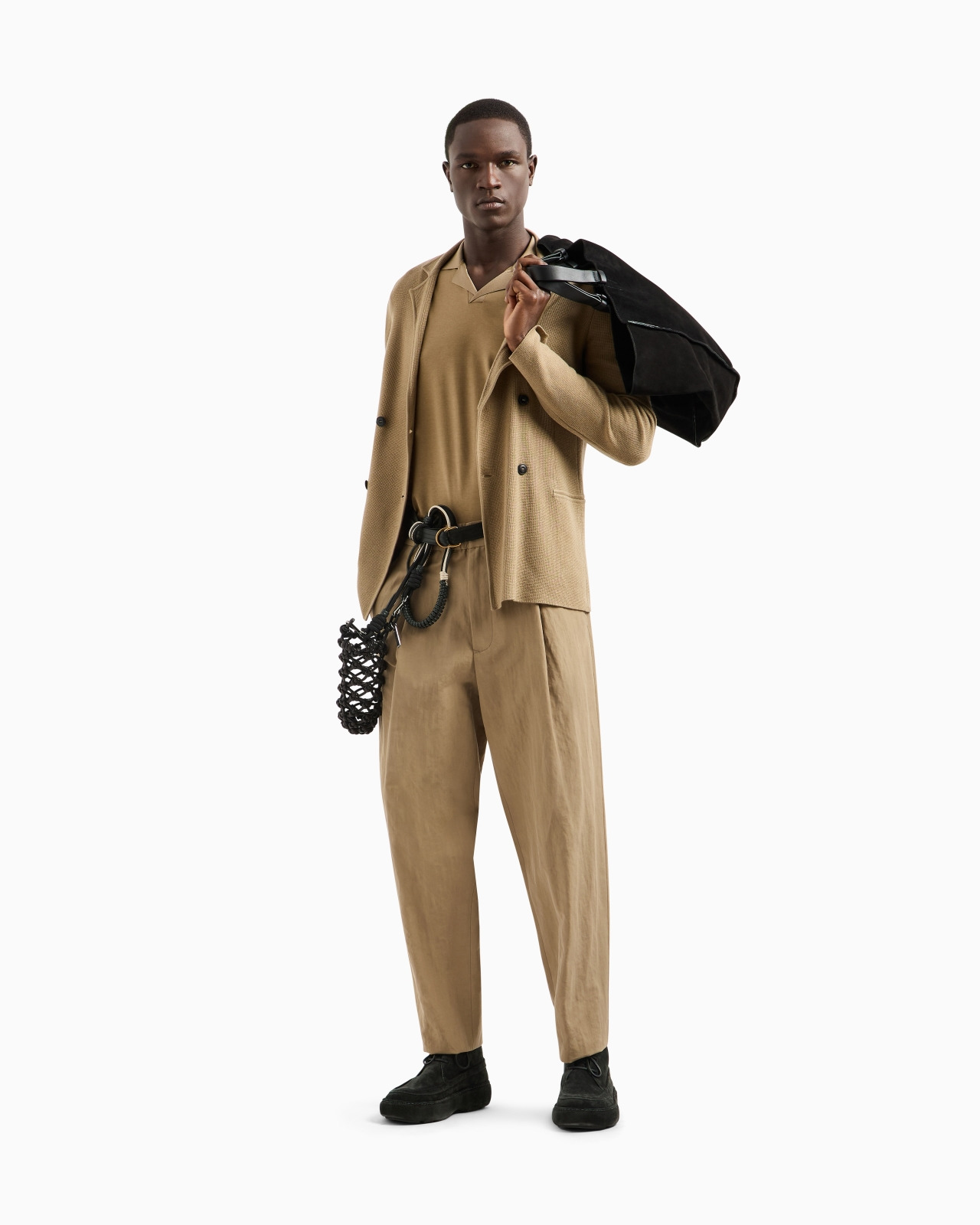 DOUBLE-BREASTED JACKET IN VIRGIN WOOL AND CASHMERE - 2