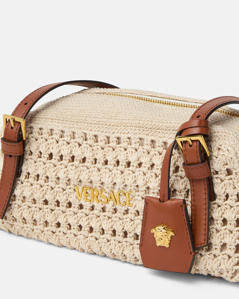 Versace Tag Raffia Bowling Bag 3