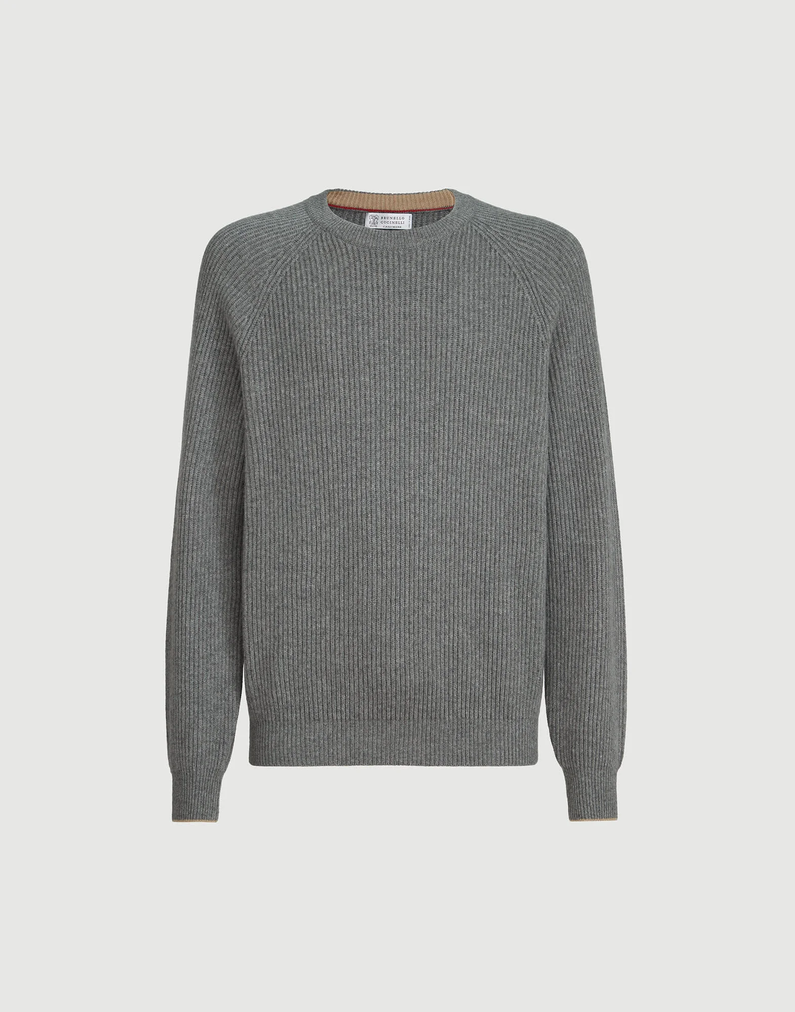 Cashmere English rib sweater with raglan sleeves - 1