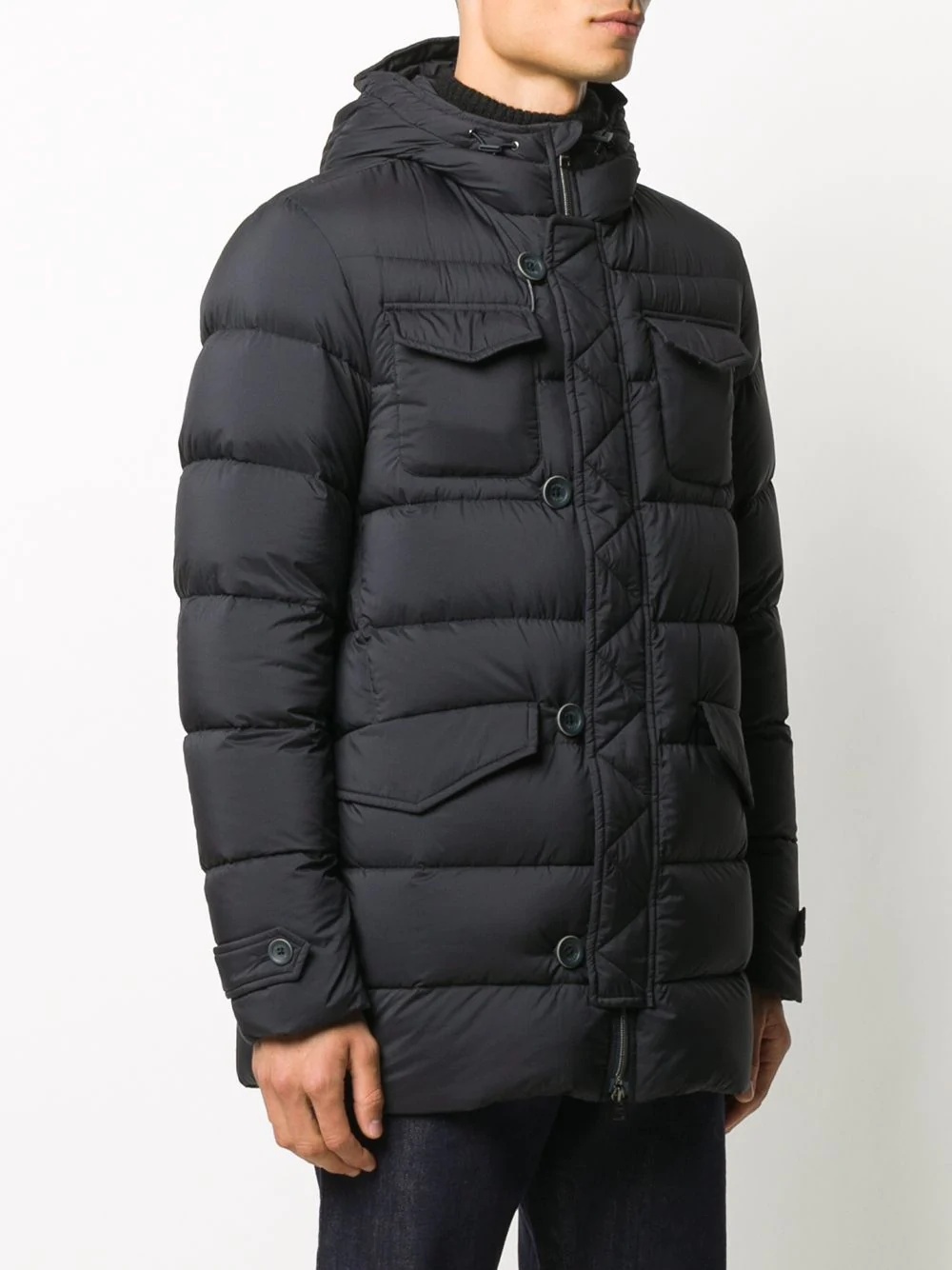 puffer jacket with button detail - 3