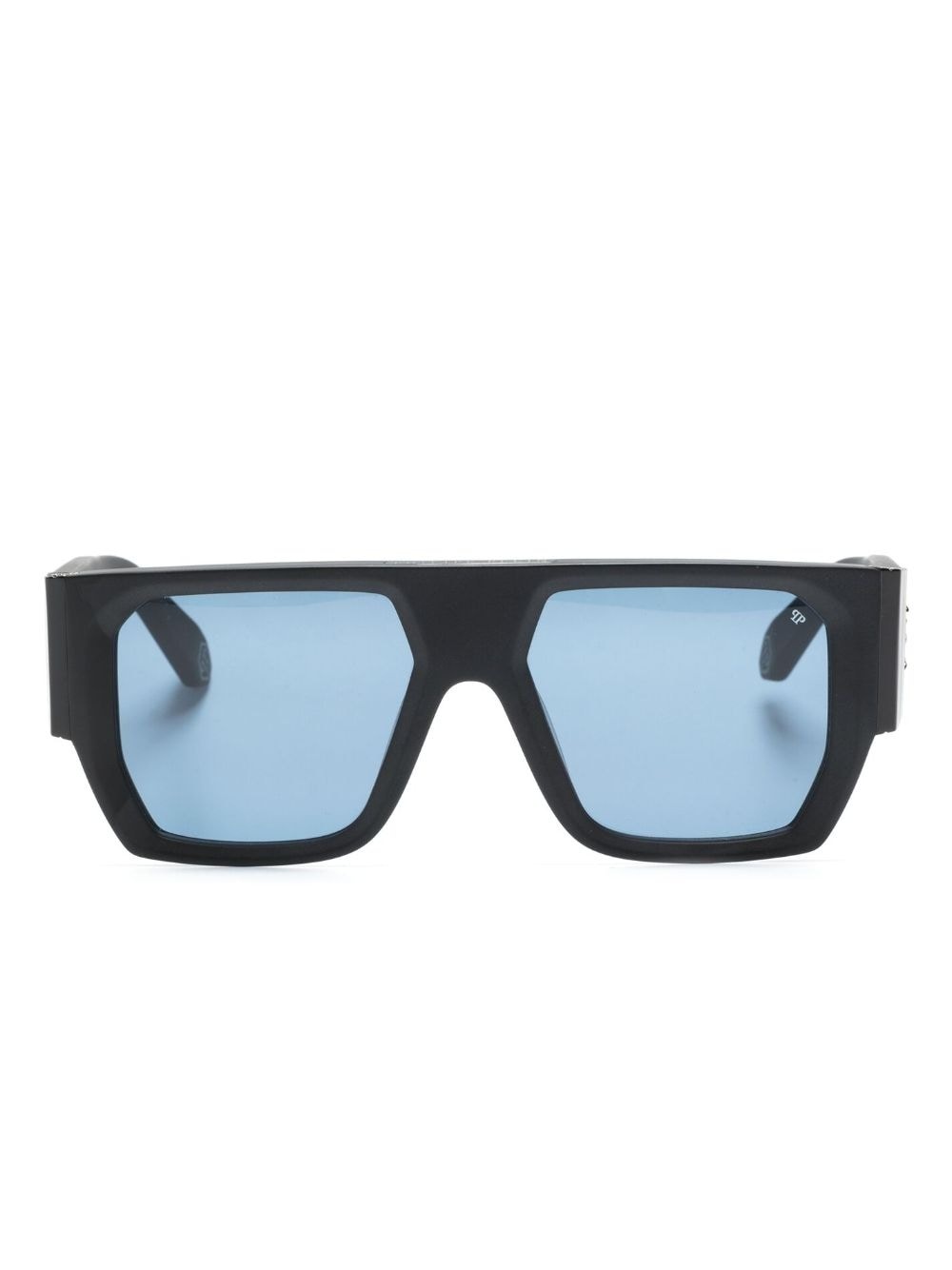logo-embossed rectangle-frame sunglasses - 1