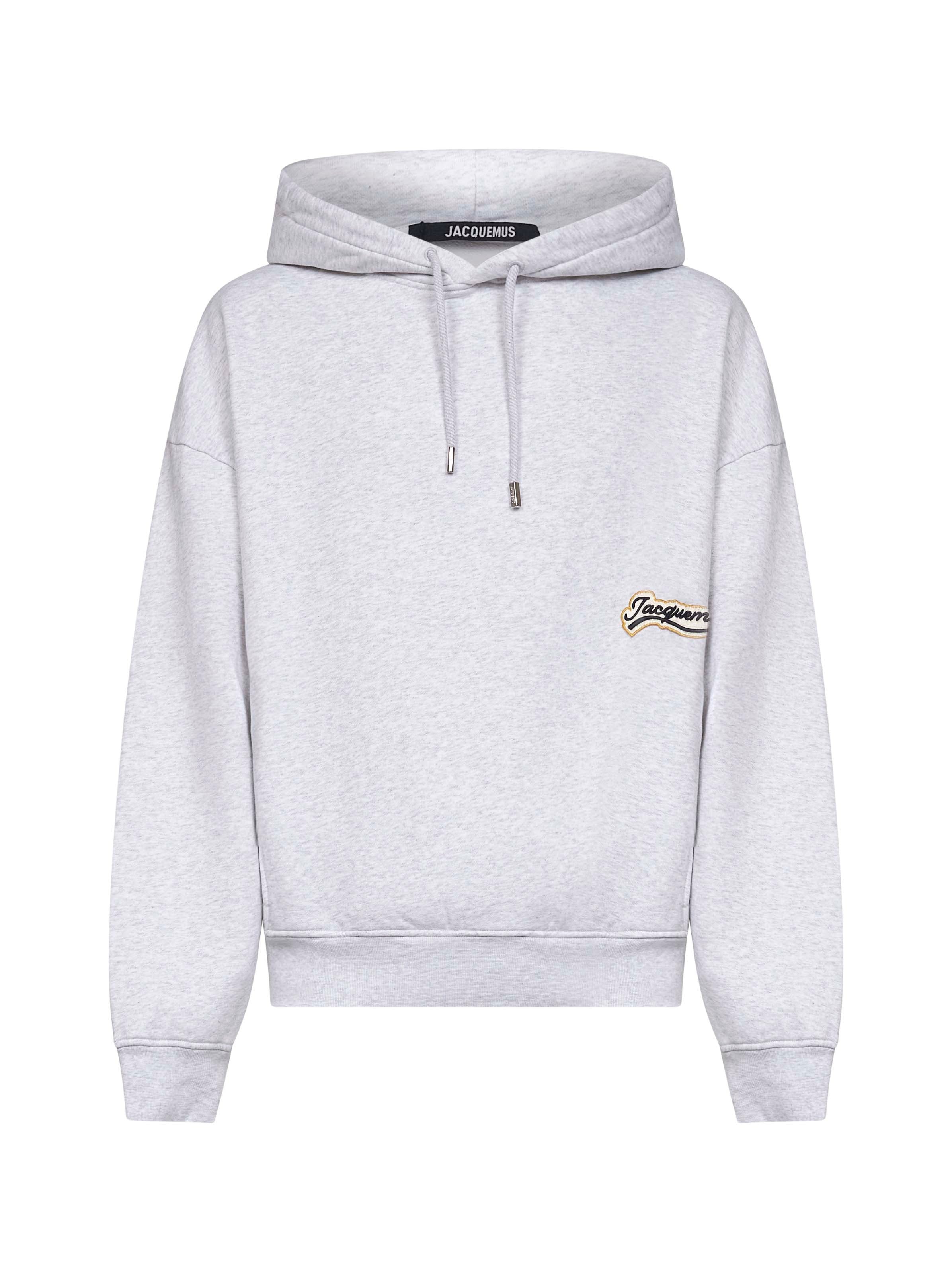 Grey Varsity embroidery hoodie - 1