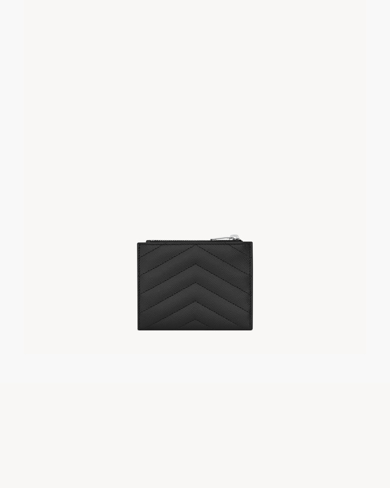 SAINT LAURENT CASSANDRE MATELASSÉ BI-FOLD WALLET IN GRAIN DE POUDRE LEATHER outlook