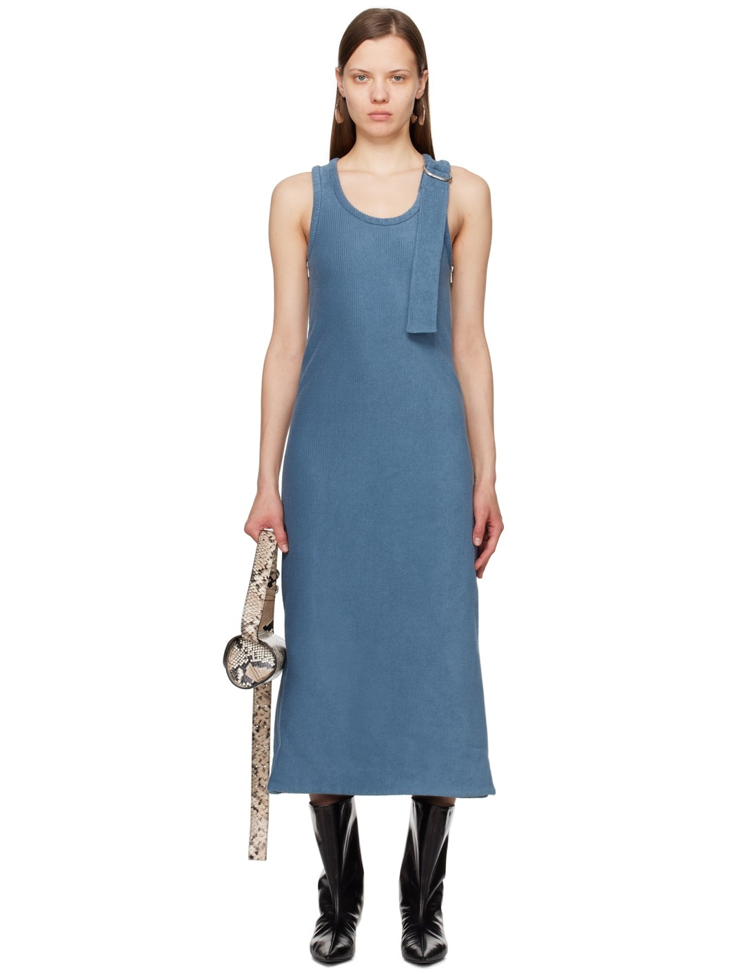 Blue Zip Maxi Dress - 1