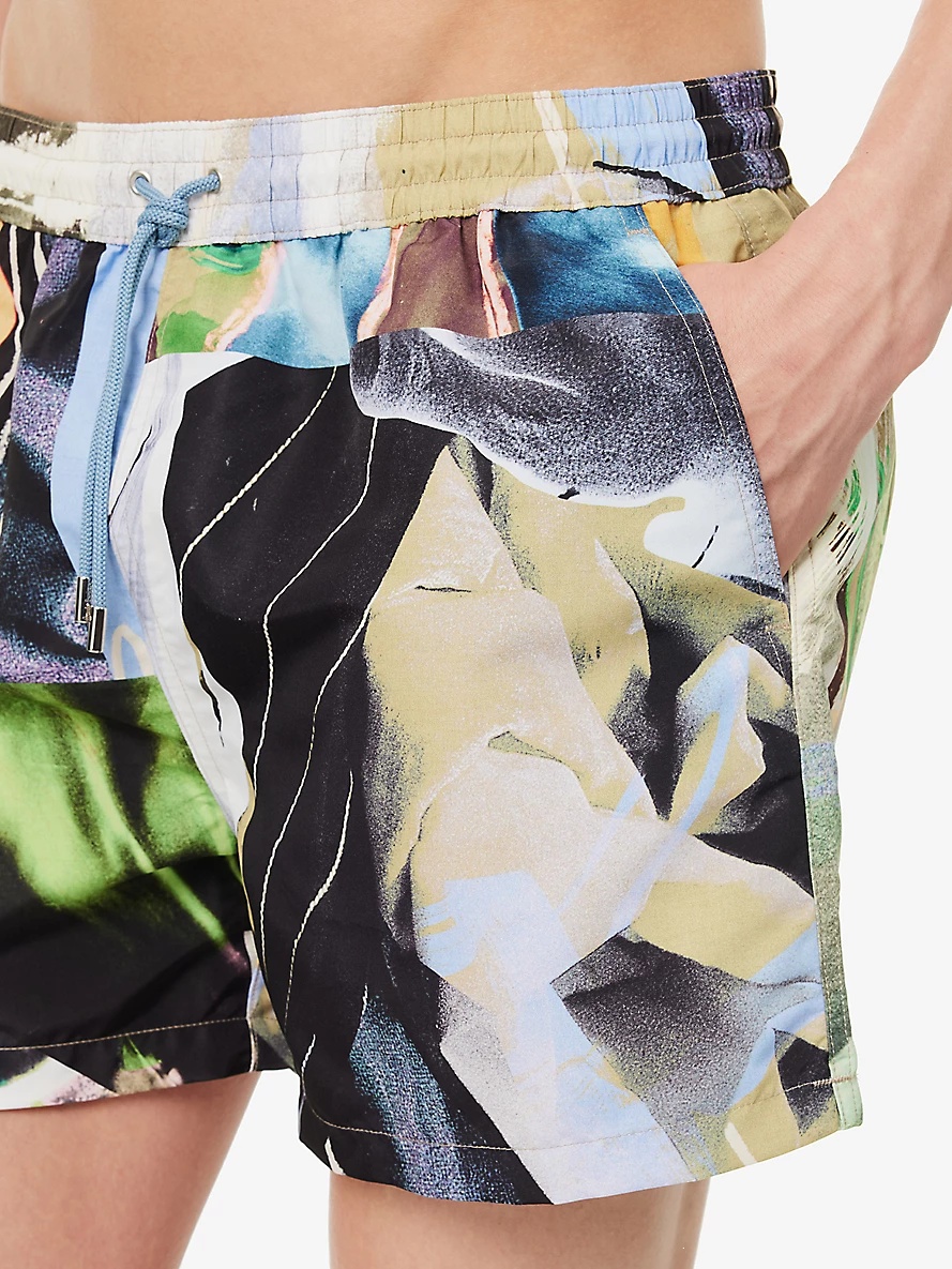 Graphic-print recycled polyester-blend swim shorts - 5