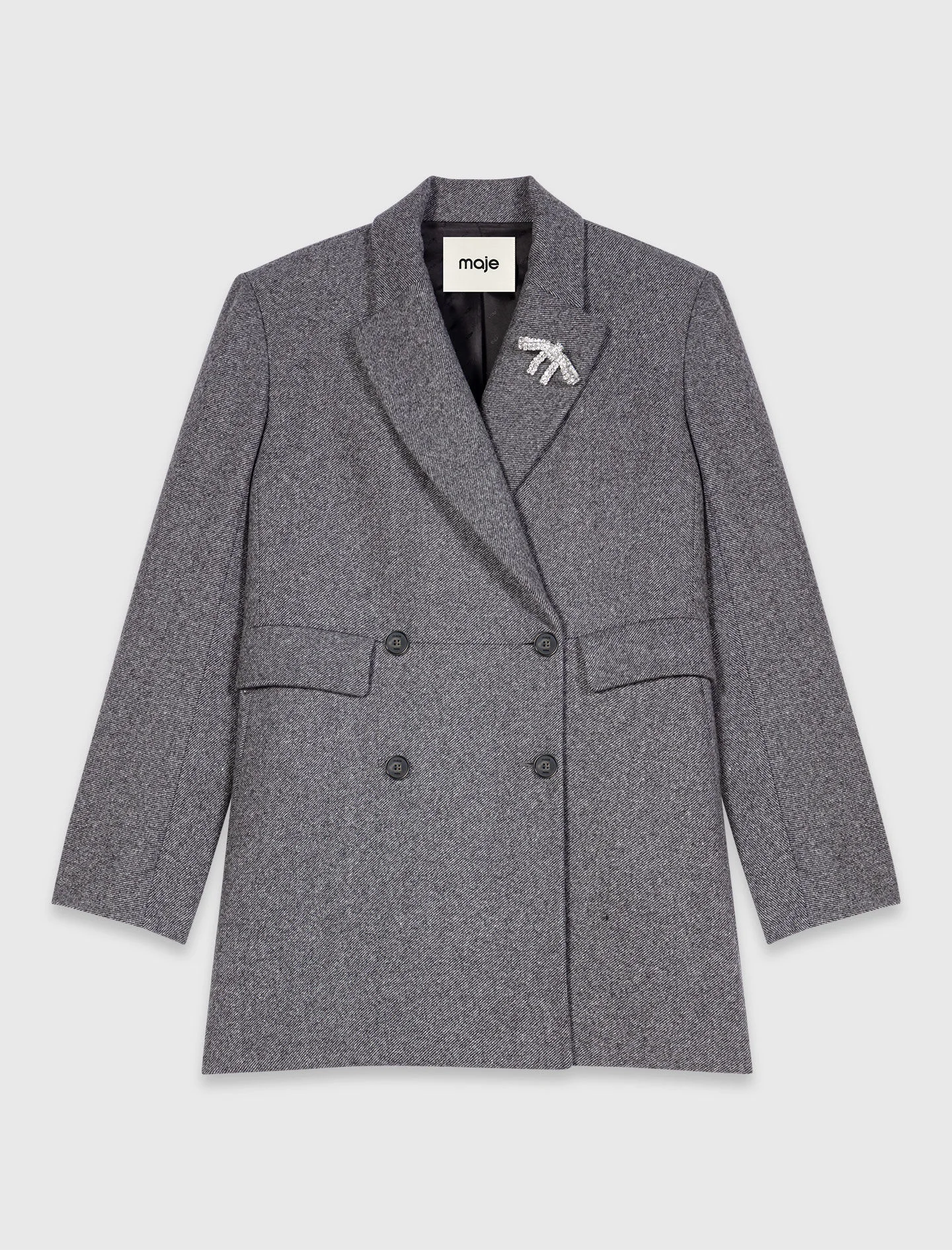 Mid-length wool blend coat - 1