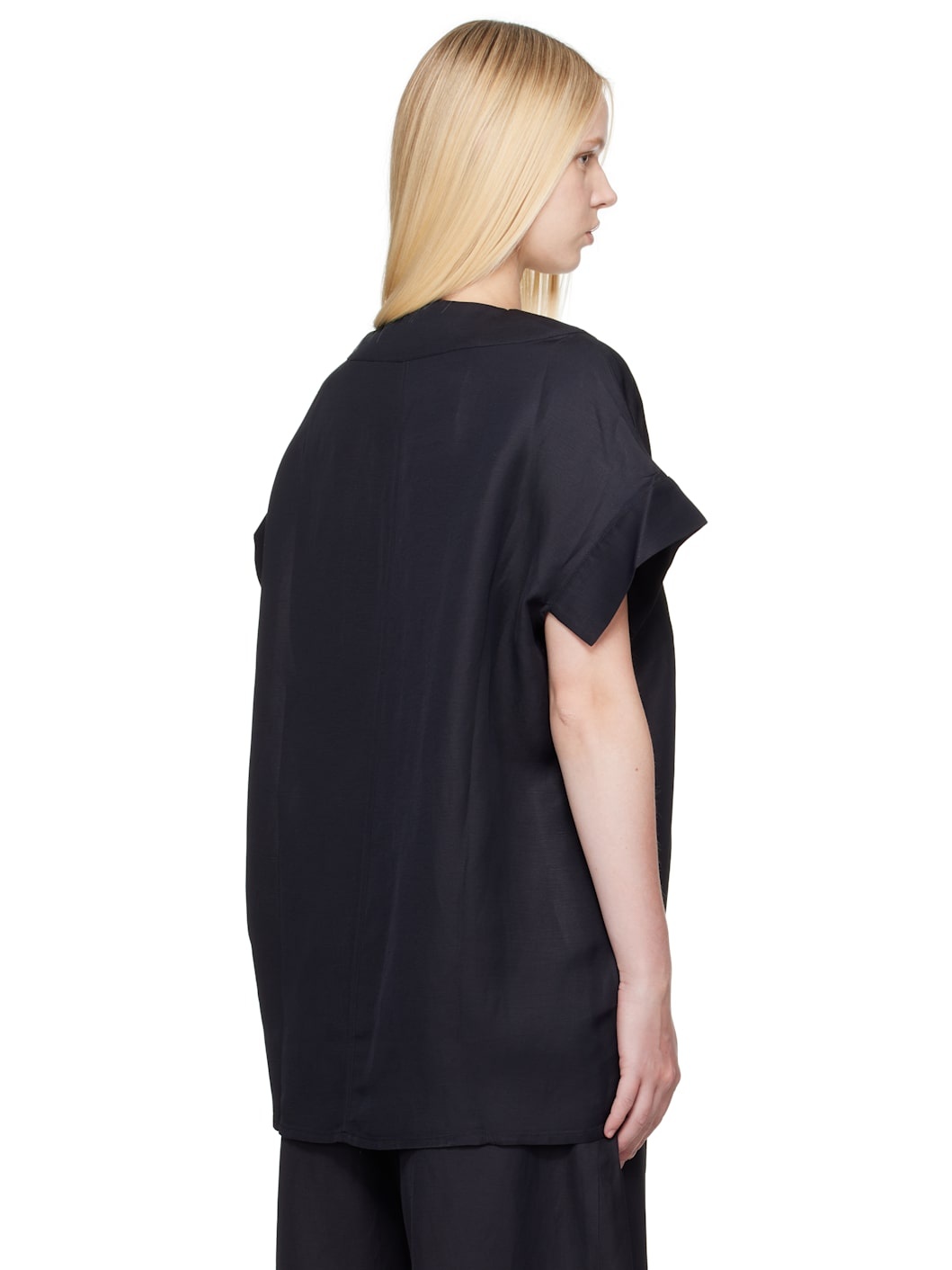 Navy Circe Linen Top - 3