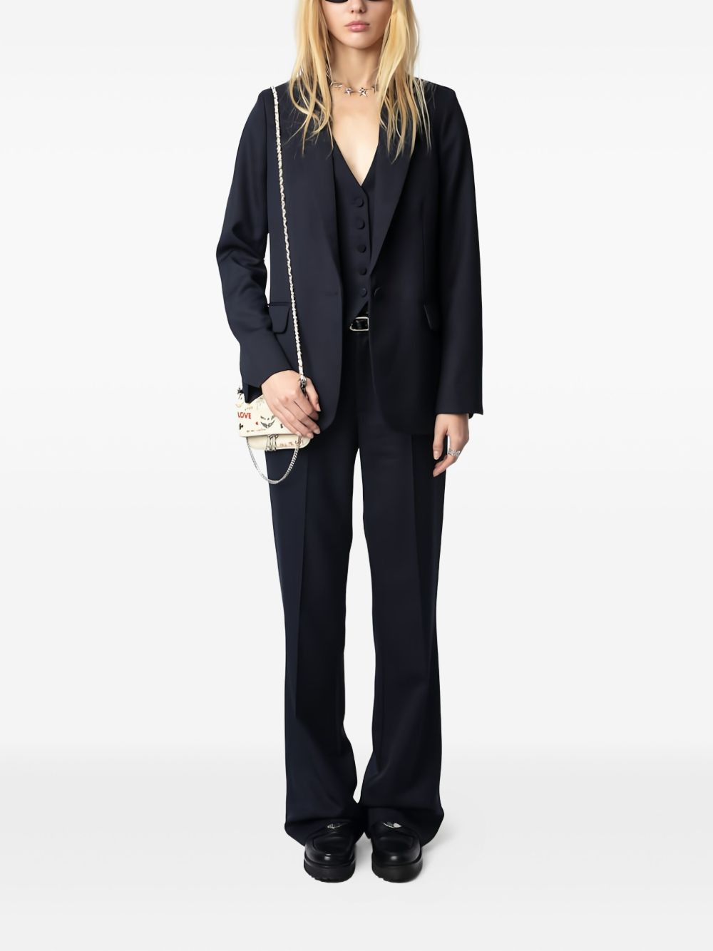 single-button wool blazer - 2