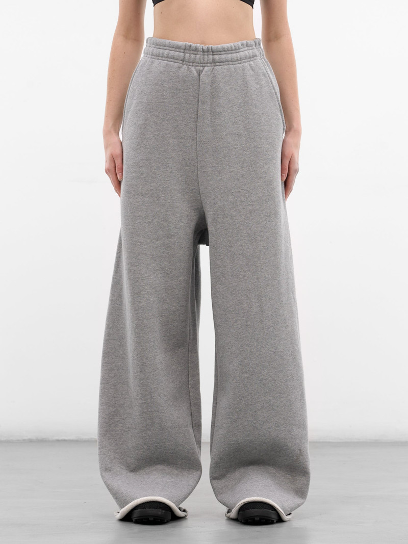 Gray Cotton Baggy Elongated Sweatpants 1