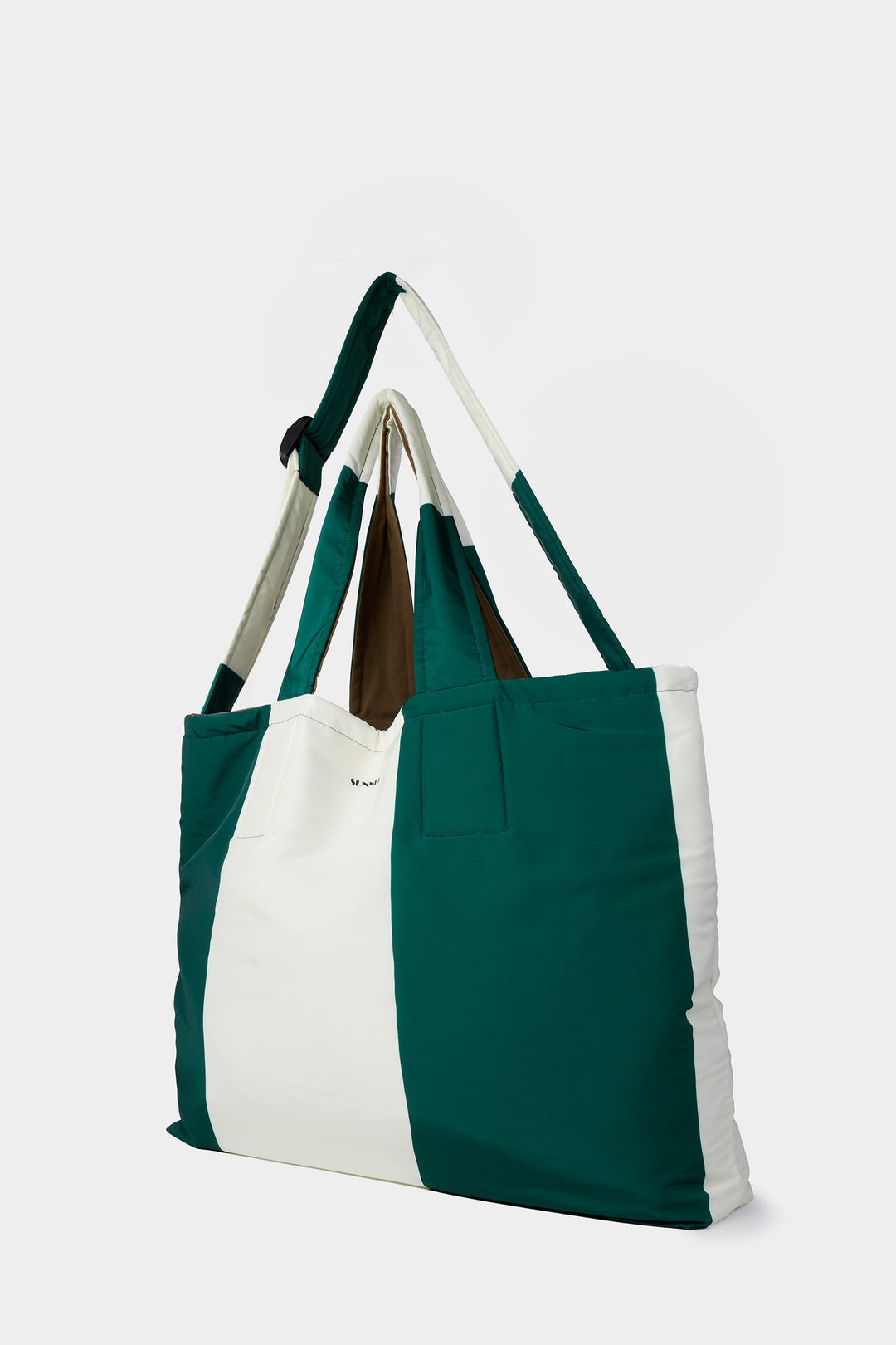 EVERYDAY REVERSIBLE BAG / off white, green & beige - 2