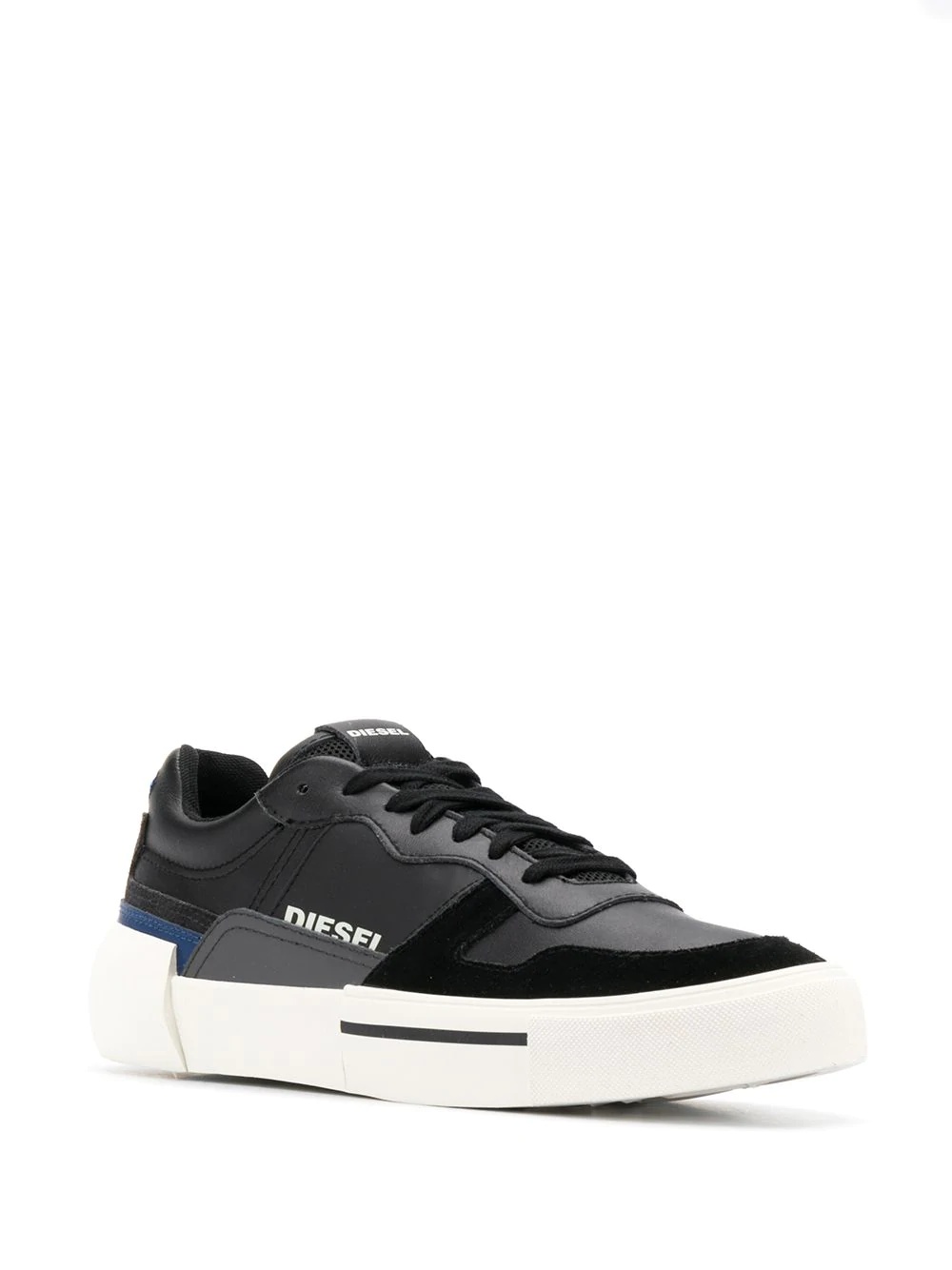 low top mesh panel sneakers - 2