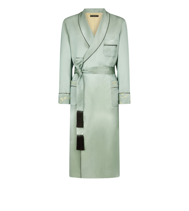 SILK SATIN ORNAMENTAL JACQUARD ROBE 1