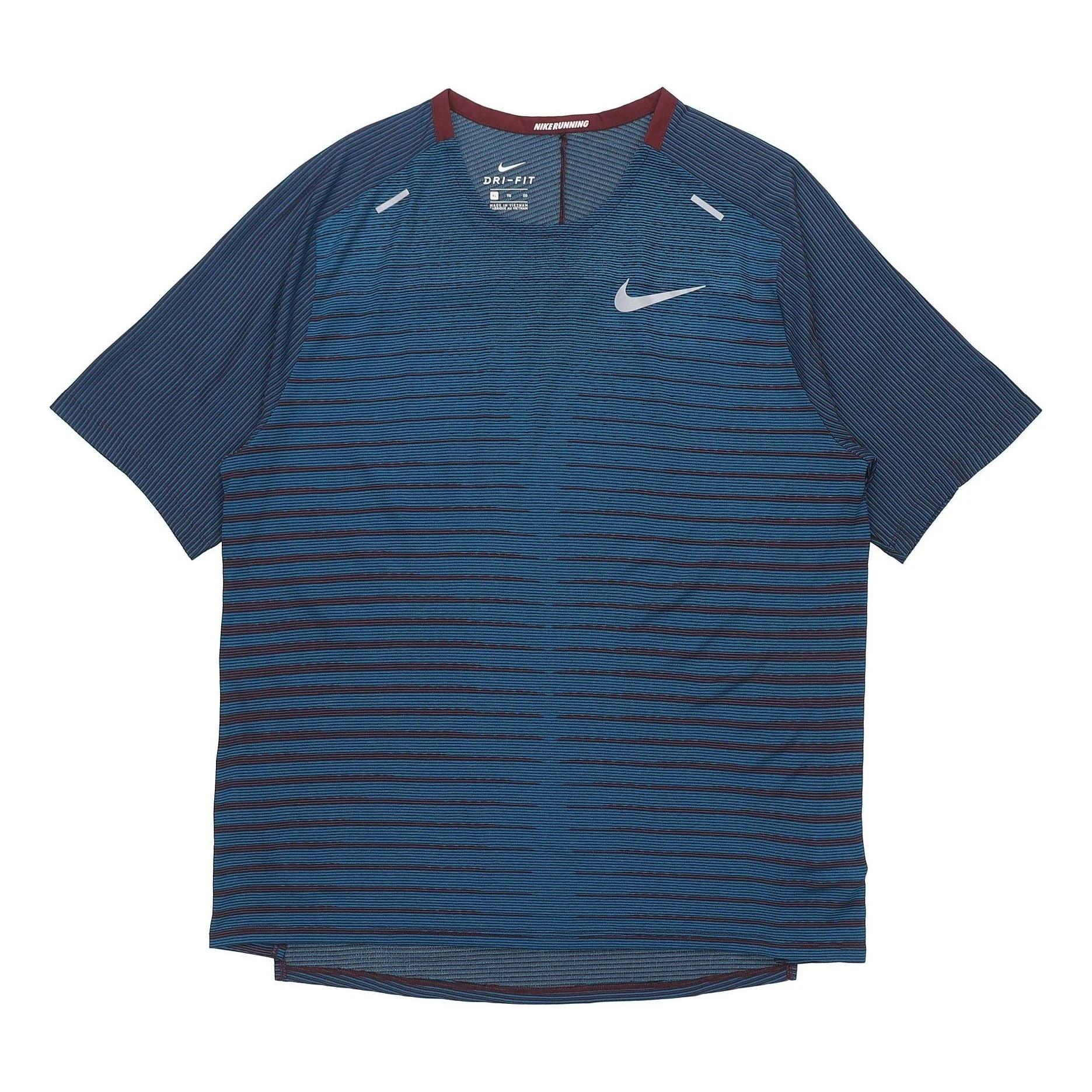 Nike TechKnit Future Fast Running Round Neck Short Sleeve 'Brownred Dark Green Black' CU6057-681 - 1