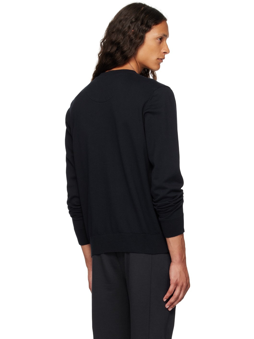 Navy Appliqué Sweater - 3