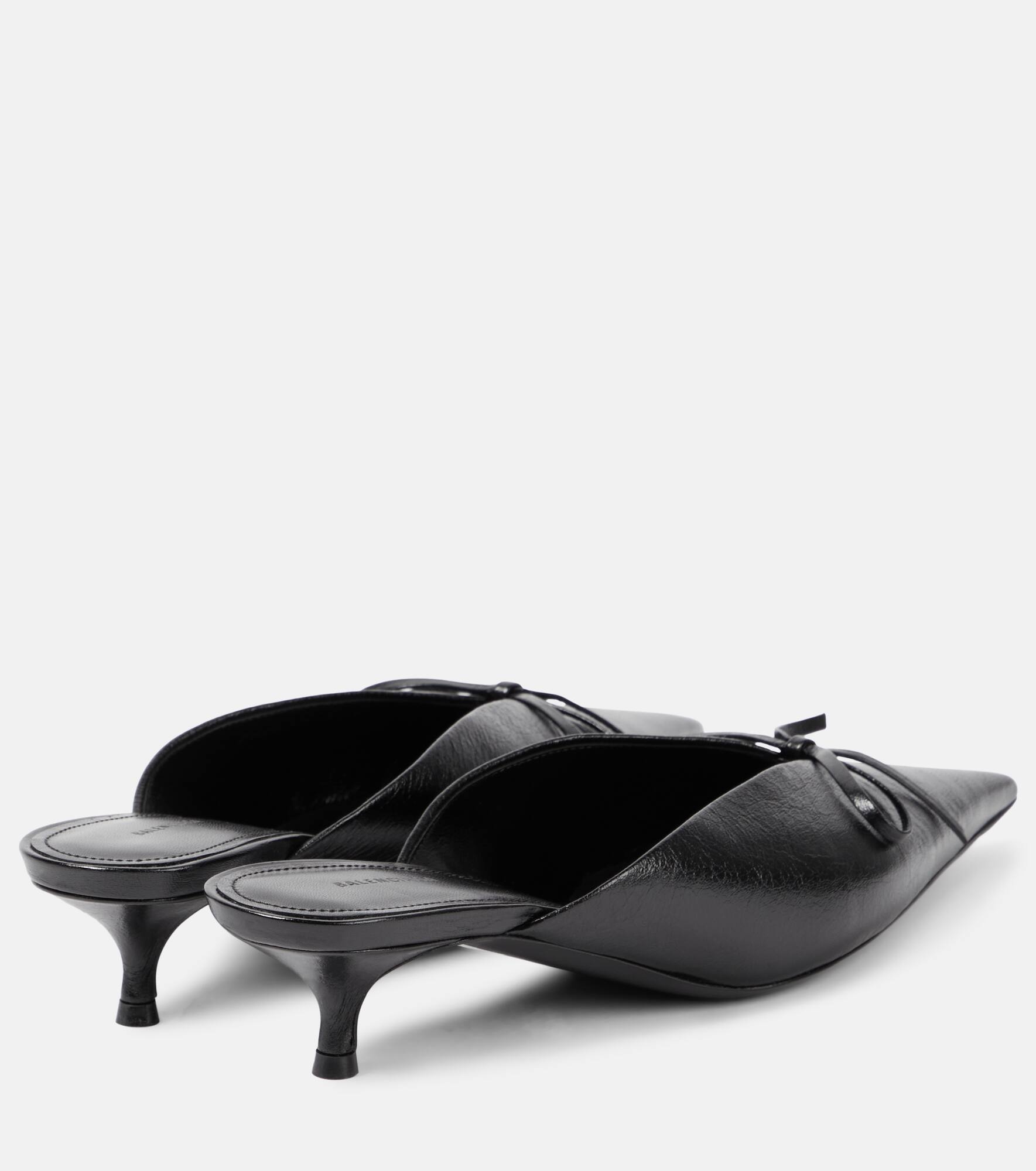 Knife Bow leather mules - 2