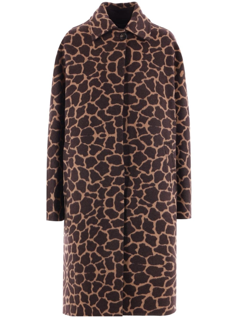 animal-print wool coat - 1