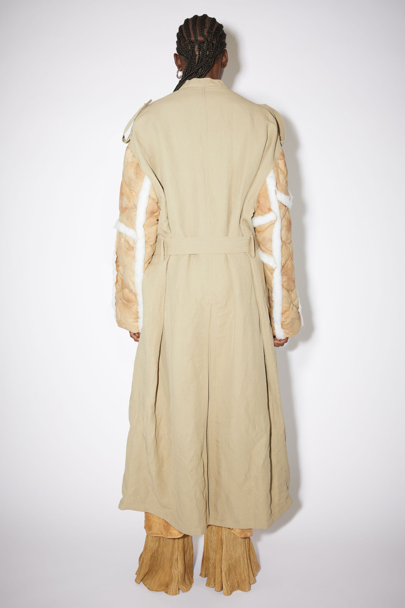 Double-breasted patchwork trench coat - Dusty beige 4