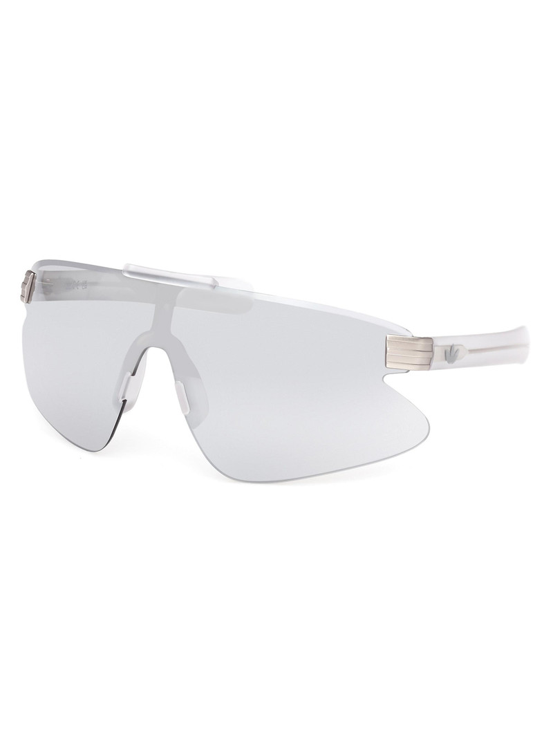Men's Mirrored Shield Sunglasses - Silver Transparent 1