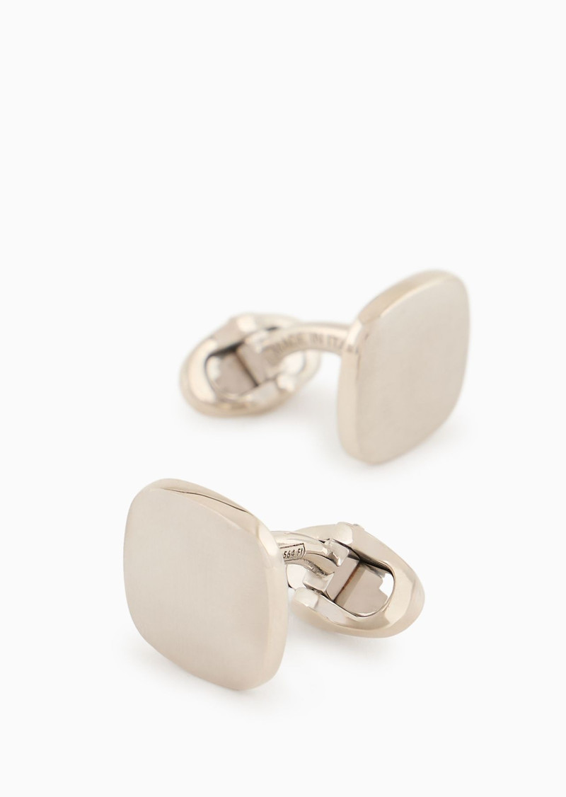 GIORGIO ARMANI Sterling silver round cufflinks outlook