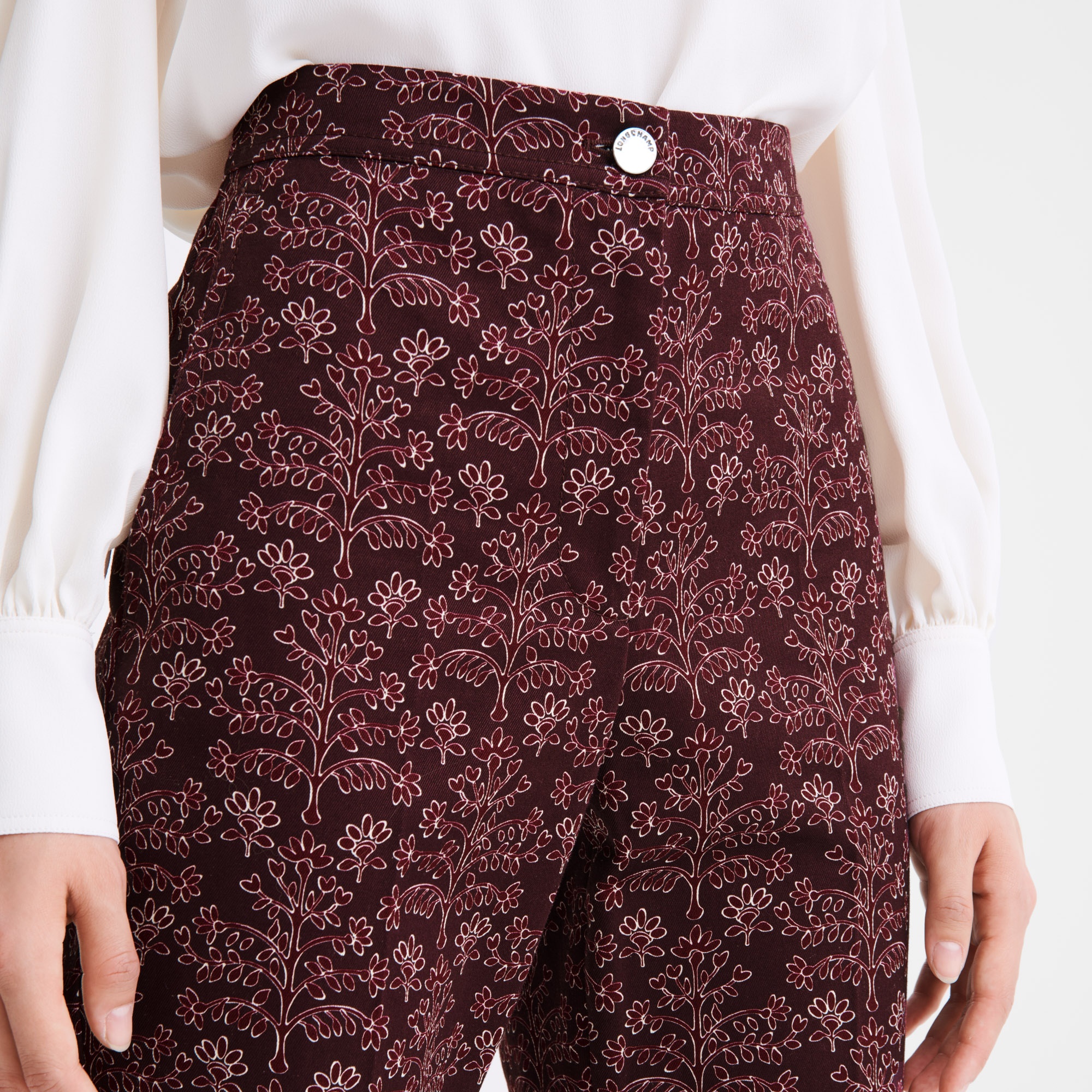 Trousers Eggplant - Printed gabardine - 4