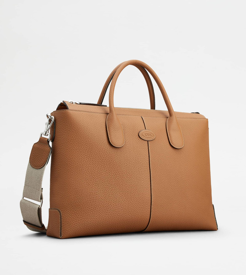 TOD'S DI BAG BRIEFCASE IN LEATHER MEDIUM - BROWN 3
