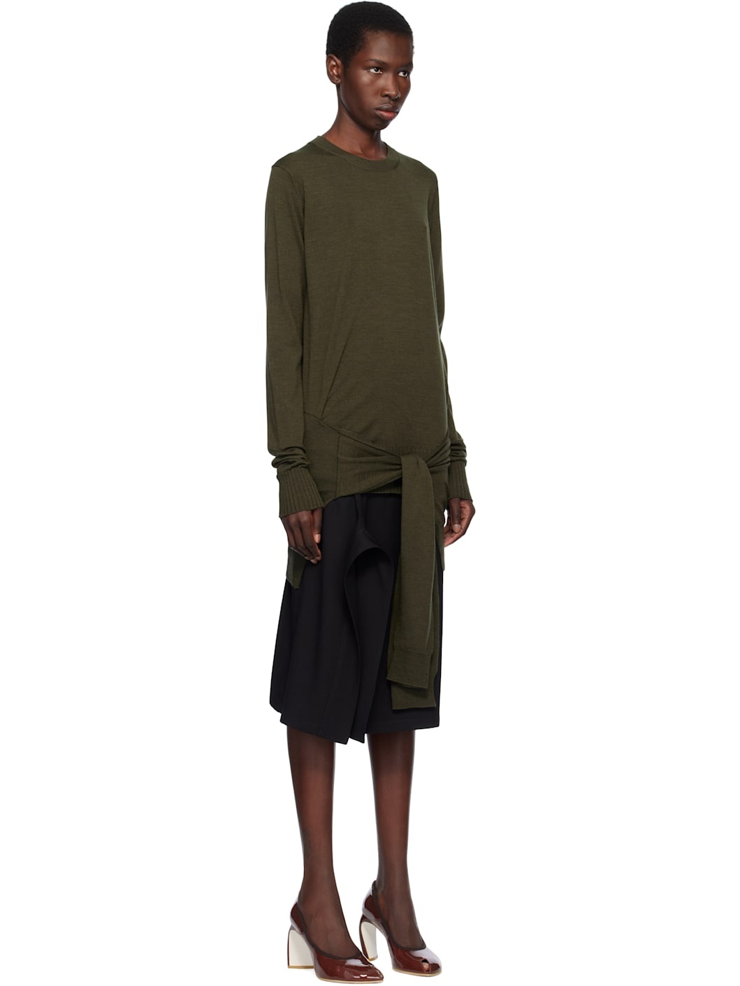 Khaki Mixed Wool Sweater - 2