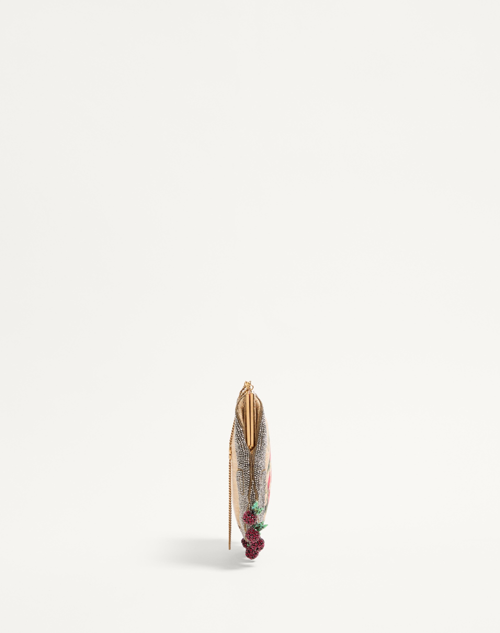 VALENTINO GARAVANI NELLCOTE FAIRYTALES BEADED CLUTCH IN JACQUARD RAFFIA WITH CHERRYFIC PATTERN - 3