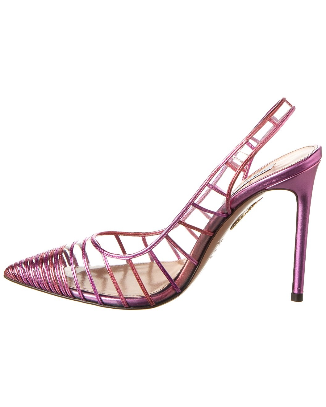 Aquazzura Call Me 105 Vinyl & Leather Slingback Pump - 2