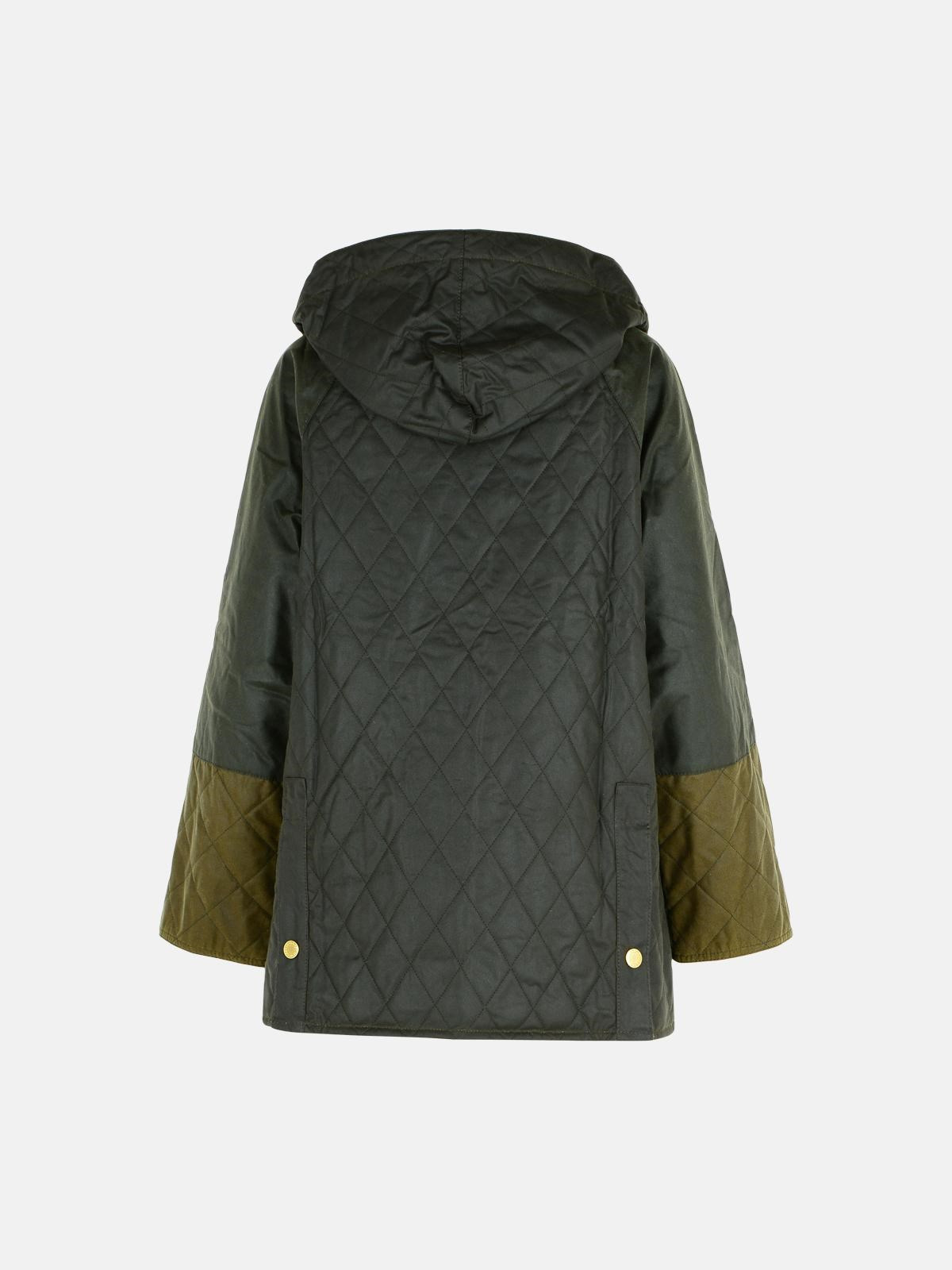 'IMELDA' DARK GREEN WAXED COTTON PARKA - 3