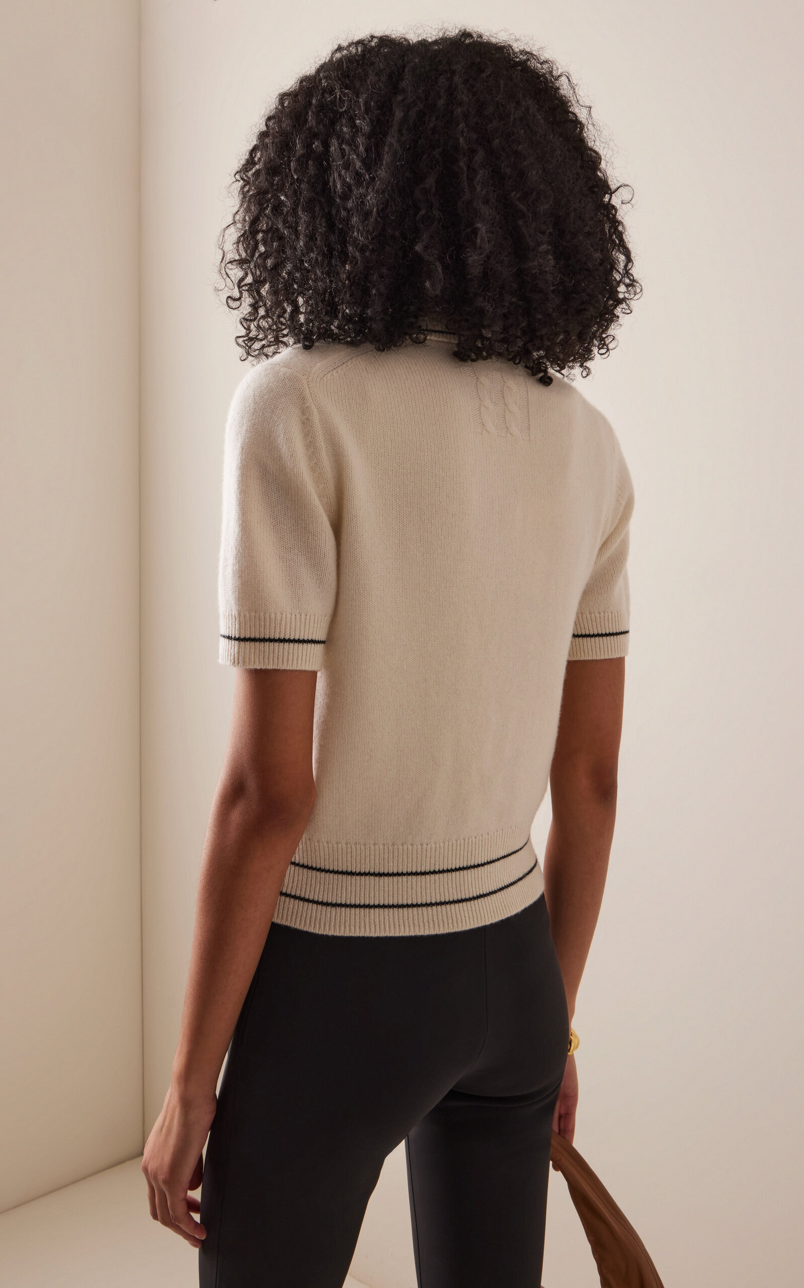 Carline Cashmere Polo Sweater ivory - 4
