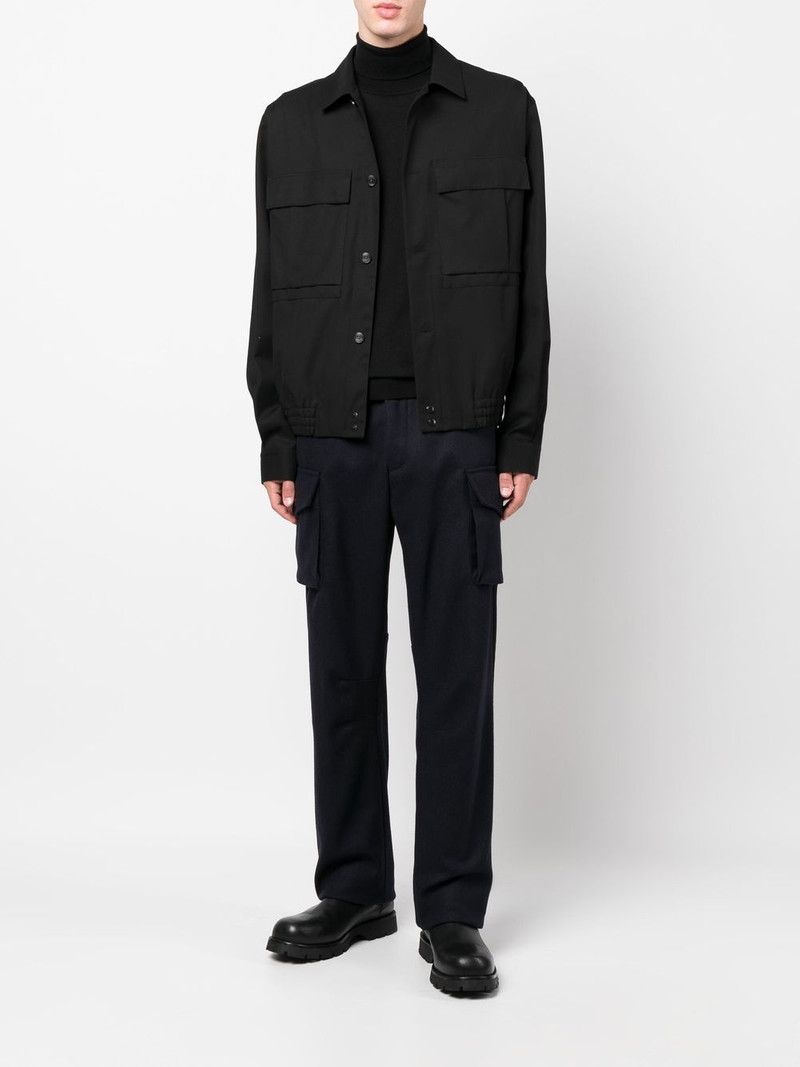 LARDINI straight-leg wool-blend cargo-trousers outlook