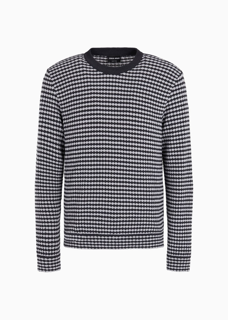 Wool-blend jacquard crew-neck jumper 1