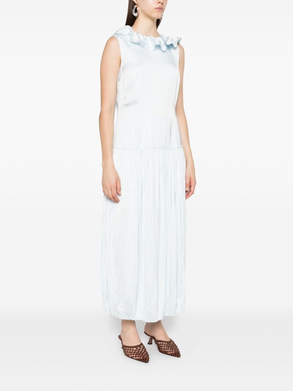ruffled-neck maxi dress - 3