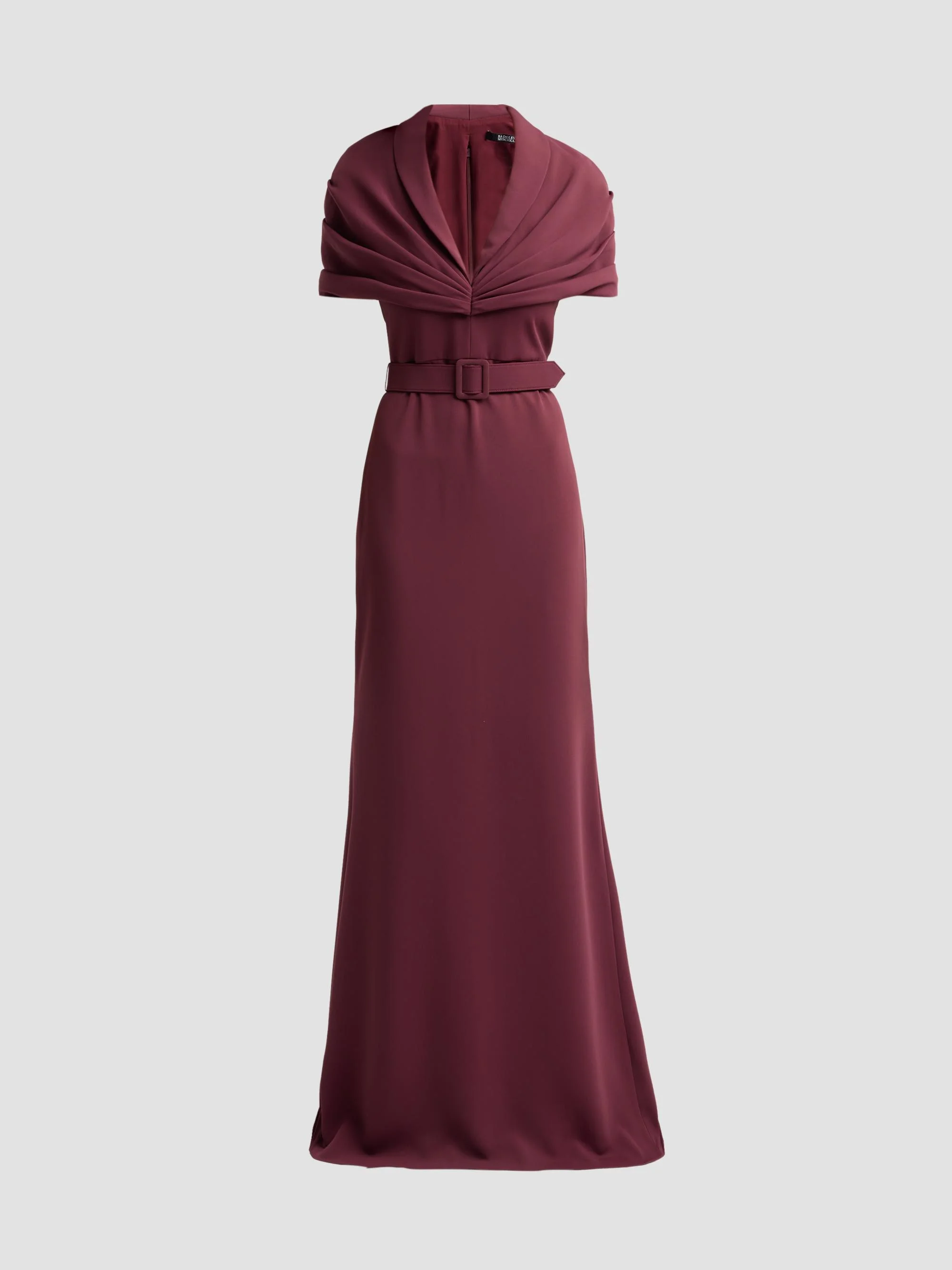 Women's Draped Belted Gown - Red - 1