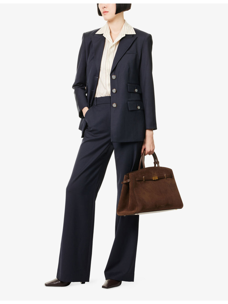 VERONICA BEARD Eaton Wide-Leg Stretch-Wool Blend Trousers outlook