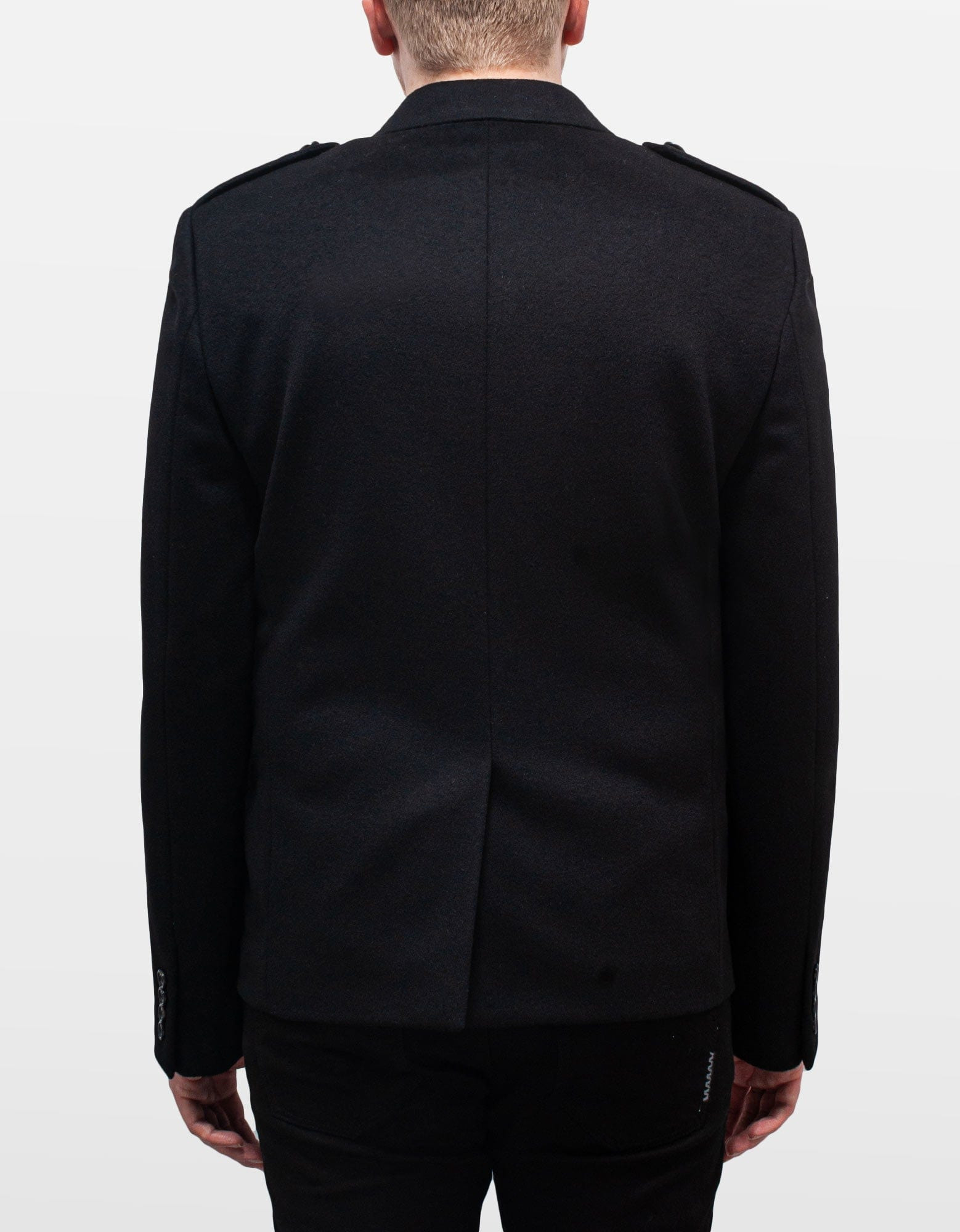 Saint Laurent Black Military Double-Breasted Wool Jacket - 4