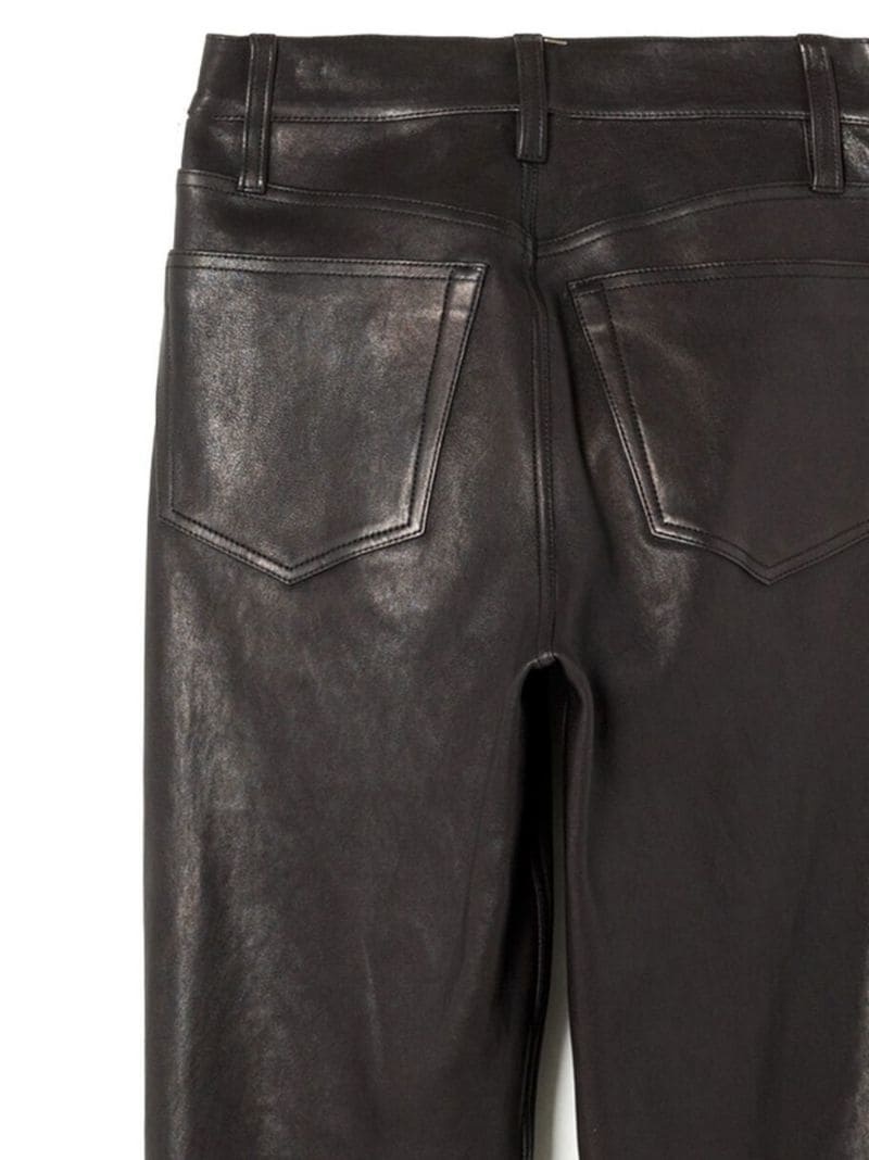 70s leather straight-leg trousers - 5