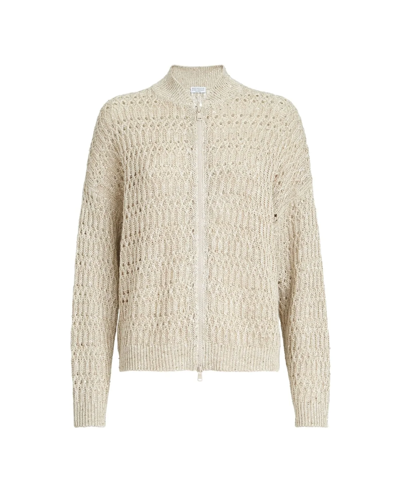 Linen Zipped Cardigan - 1